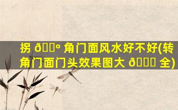 拐 🌺 角门面风水好不好(转角门面门头效果图大 🐎 全)